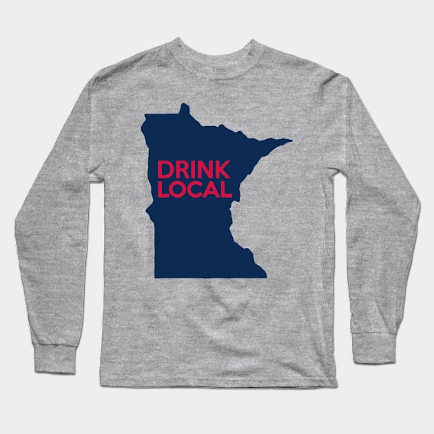 Minnesota Drink Local MN Navy Long Sleeve T-Shirt by mindofstate